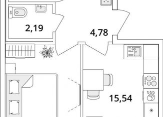 Продается 1-комнатная квартира, 40.5 м2, Санкт-Петербург, метро Московская