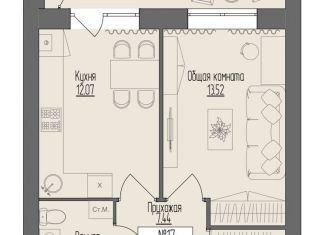 Продаю 1-комнатную квартиру, 44.4 м2, Йошкар-Ола, микрорайон Западный