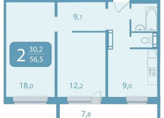 Продается 2-комнатная квартира, 56.5 м2, Москва, улица Академика Королёва, 20, район Марфино