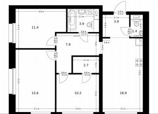 Продаю 3-ком. квартиру, 75.9 м2, Москва, жилой комплекс Полар, 1.4, район Северное Медведково