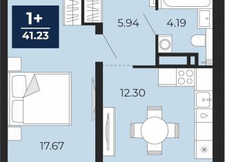 Продажа однокомнатной квартиры, 40.1 м2, Тюмень, Арктическая улица, 16