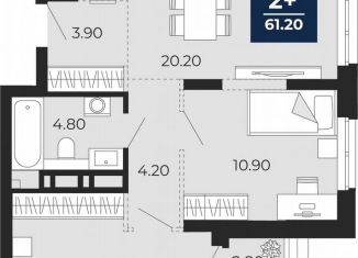 Продается 2-ком. квартира, 60.4 м2, Тюмень, Центральный округ