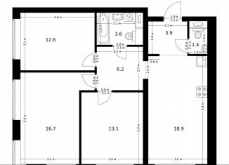 Продается 3-ком. квартира, 76.4 м2, Москва, жилой комплекс Полар, 1.5, район Северное Медведково