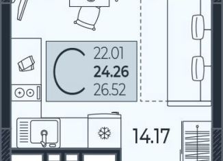 Продаю квартиру студию, 24.3 м2, Краснодар, Адмиралтейский бульвар, 1