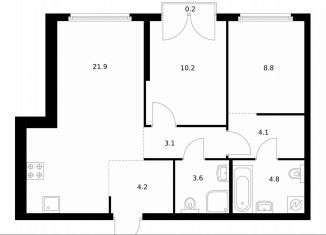 Продается 2-ком. квартира, 60.9 м2, Москва, ЗАО, жилой комплекс Барклая 6, к8