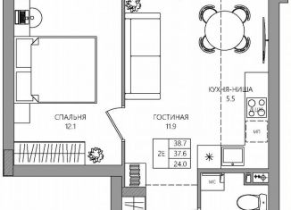 Продажа двухкомнатной квартиры, 38.7 м2, Пермь, Самолётная улица, 6, Индустриальный район