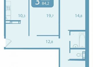 3-комнатная квартира на продажу, 84.2 м2, Томская область, улица Королёва, 20