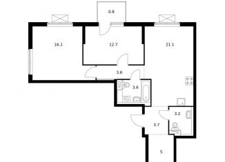 Продам 2-комнатную квартиру, 69.8 м2, Владивосток