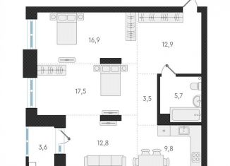 Продажа трехкомнатной квартиры, 79.1 м2, Новосибирск, Заельцовский район