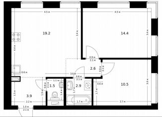 2-комнатная квартира на продажу, 55 м2, Москва, жилой комплекс Полар, 1.5, район Северное Медведково