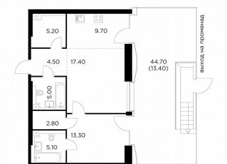 Продается однокомнатная квартира, 76.4 м2, Москва, метро Войковская