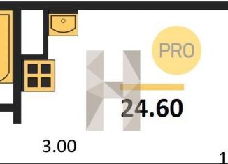 Квартира на продажу студия, 24.6 м2, Новосибирск, улица Красный Факел, 39, метро Золотая Нива