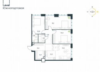 Продам 4-комнатную квартиру, 89.5 м2, Москва, жилой комплекс Левел Южнопортовая, 1