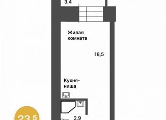 Продается квартира студия, 23.5 м2, Благовещенск, Артиллерийская улица, 87