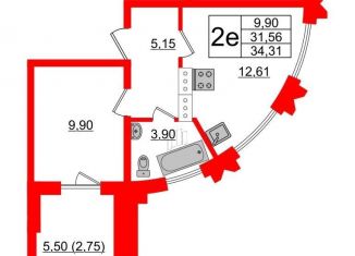 Продам однокомнатную квартиру, 34.3 м2, Санкт-Петербург, метро Парк Победы, Алтайская улица, 37