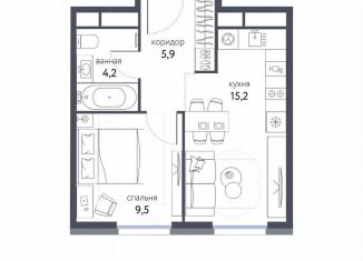 Продаю 1-комнатную квартиру, 34.8 м2, Москва