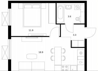 Продам 1-комнатную квартиру, 37.7 м2, Котельники, Новая улица, 3