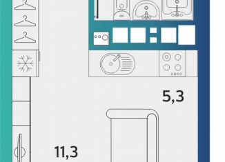 Продажа однокомнатной квартиры, 26.3 м2, Удмуртия, улица Архитектора П.П. Берша, 44