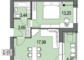 Продаю 1-комнатную квартиру, 39 м2, Ульяновск, проспект Маршала Устинова, 50, Заволжский район