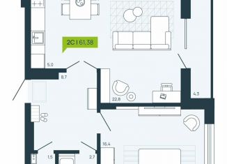 Продаю квартиру студию, 61.4 м2, Новосибирск, улица Зорге, 279/5, Кировский район