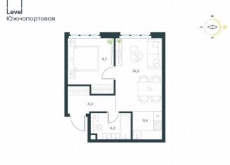 Продам двухкомнатную квартиру, 35.7 м2, Москва, жилой комплекс Левел Южнопортовая, 13, метро Дубровка