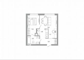 Продажа 1-ком. квартиры, 41.5 м2, Астрахань, Ленинский район