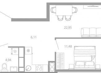Продам 1-комнатную квартиру, 45.5 м2, Астрахань, Советский район, улица Николая Островского, 148/1