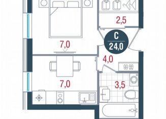 Однокомнатная квартира на продажу, 24 м2, Москва, район Царицыно, Кавказский бульвар, 51