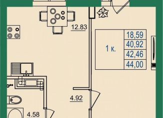 1-ком. квартира на продажу, 42.5 м2, Владимирская область