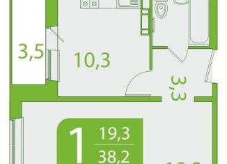 Продам 1-ком. квартиру, 38.3 м2, Томская область, улица Пришвина, 46