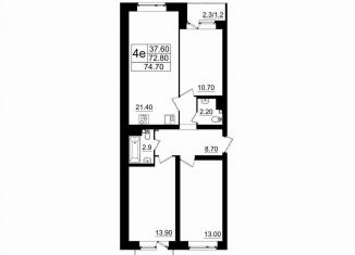 Продажа 3-комнатной квартиры, 72 м2, поселок Романовка, шоссе Дорога Жизни, 147к4