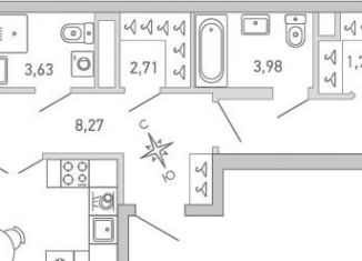 Продается двухкомнатная квартира, 65.7 м2, Санкт-Петербург, метро Чёрная речка, набережная Чёрной речки, 1