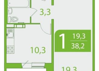 Продается 1-комнатная квартира, 38.3 м2, Томская область, улица Пришвина, 46