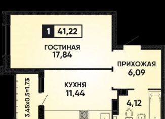 Продажа 1-ком. квартиры, 42 м2, Краснодар, Конгрессная улица, 33к1, микрорайон Достояние