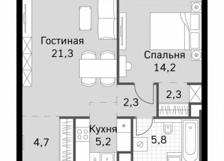 Продажа однокомнатной квартиры, 55.8 м2, Москва, 3-й Хорошёвский проезд, 3Ас22, метро Беговая