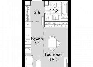 Продается квартира студия, 33.8 м2, Москва, метро Беговая