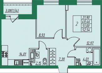 Продажа 2-ком. квартиры, 51 м2, Владимирская область