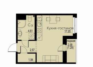 Квартира на продажу студия, 27.6 м2, Мурино, улица Шувалова, 7