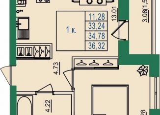 Продажа однокомнатной квартиры, 34.8 м2, Владимирская область