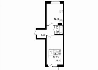 Продам 1-ком. квартиру, 39.5 м2, Романовское сельское поселение, жилой комплекс Итальянский Квартал, 5