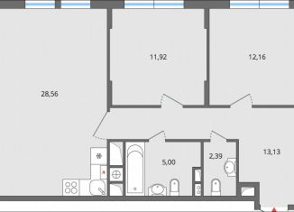 Продам двухкомнатную квартиру, 73.2 м2, Елец, улица Героев, 1Ак2