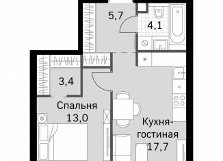 Продается 1-комнатная квартира, 44 м2, Москва, метро Беговая