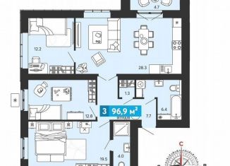 Продается 3-комнатная квартира, 96.9 м2, Пензенская область