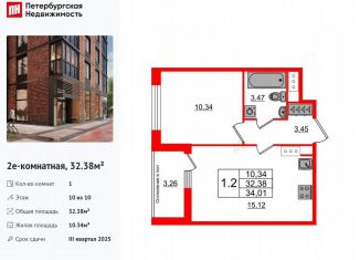 Продажа 1-комнатной квартиры, 32.4 м2, Санкт-Петербург, 1-й Предпортовый проезд, 1