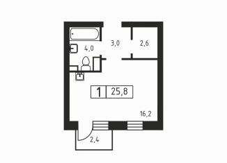 Продажа 1-ком. квартиры, 25.8 м2, деревня Скотное, Вересковая улица, 3к2