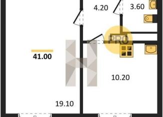 Однокомнатная квартира на продажу, 41 м2, Воронеж, Советский район