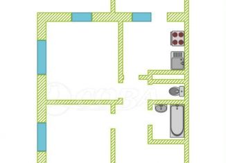 2-комнатная квартира на продажу, 54.8 м2, Тюмень, улица Дмитрия Менделеева, 2к2, ЖК Кристалл
