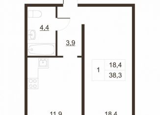 Продается 1-комнатная квартира, 38.4 м2, Волхов, Волховский проспект, 53