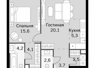 Продаю однокомнатную квартиру, 58.1 м2, Москва, метро Беговая