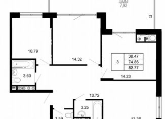 Продаю 3-комнатную квартиру, 83.7 м2, село Павловская Слобода, Изумрудная улица, 6к5, ЖК Сказка